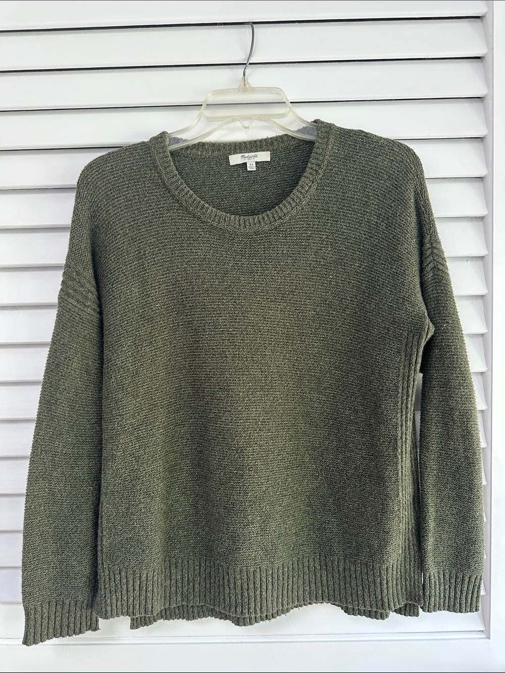 Madewell Olive Green Textured Crewneck Sweater
